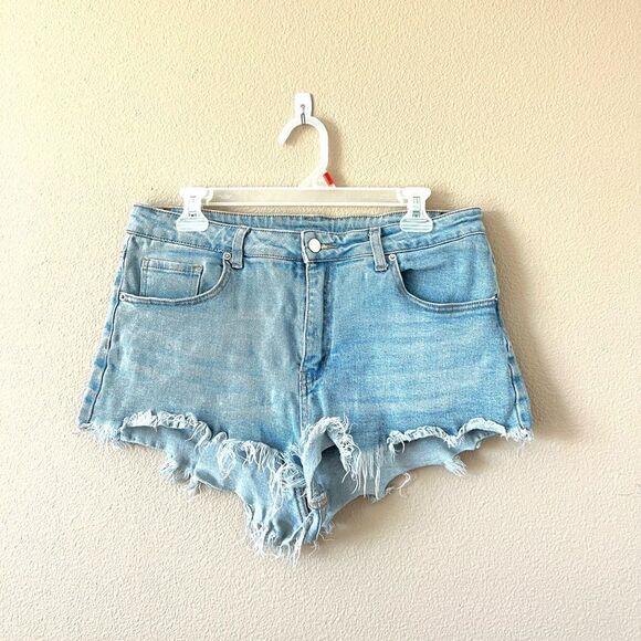 Raw Hem Jean Shorts - Picture 1 of 4